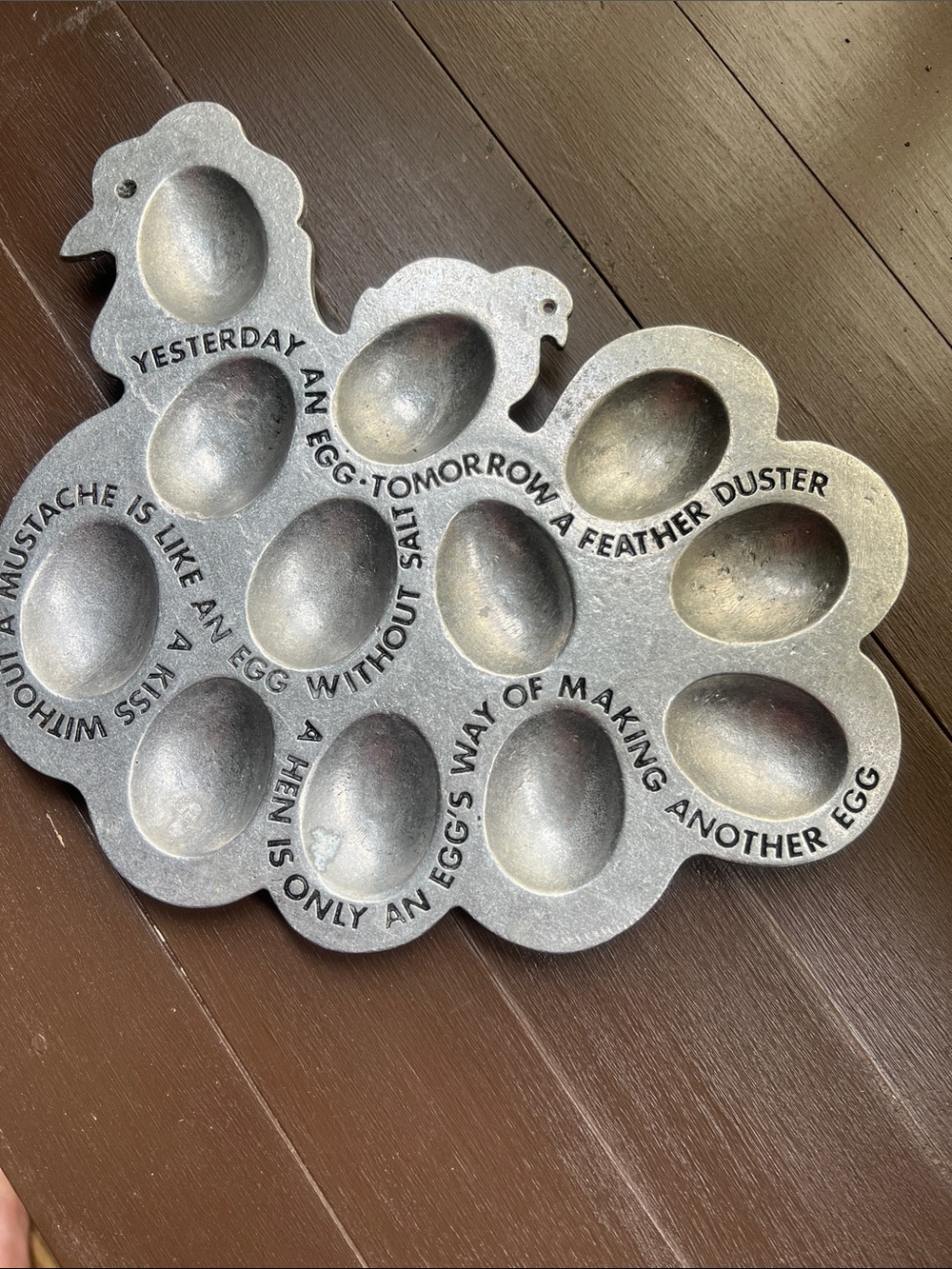 Vintage 1976 York Metal Crafters Pewter Hen Deviled Egg Plate Tray